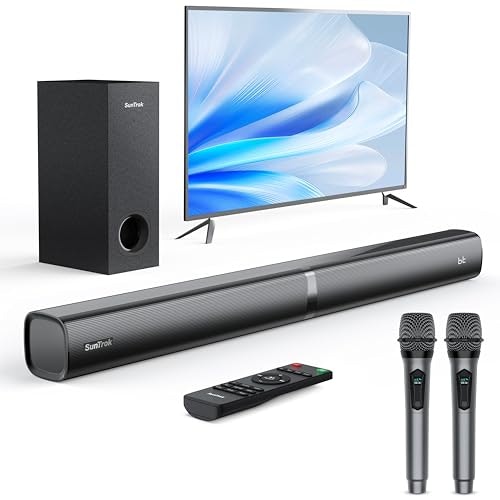 260W Soundbar and Subwoofer System with 2 Wireless Karaoke Mics: $80.74 260W Soundbar and Subwoofer System with 2 Wireless Karaoke Mics: $80.74