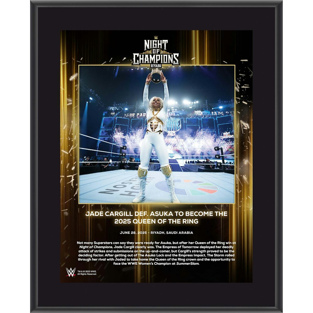 Jade Cargill 10.5" x 13" WWE Night of Champions Sublimated Plaque: $29.99 Jade Cargill 10.5" x 13" WWE Night of Champions Sublimated Plaque: $29.99