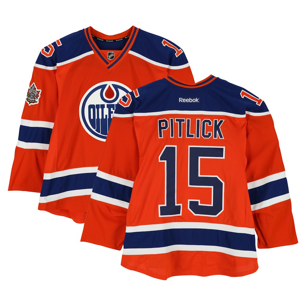 Tyler Pitlick Edmonton Oilers Practice-Used #15 Orange Reebok Jersey: $749.99 Tyler Pitlick Edmonton Oilers Practice-Used #15 Orange Reebok Jersey: $749.99
