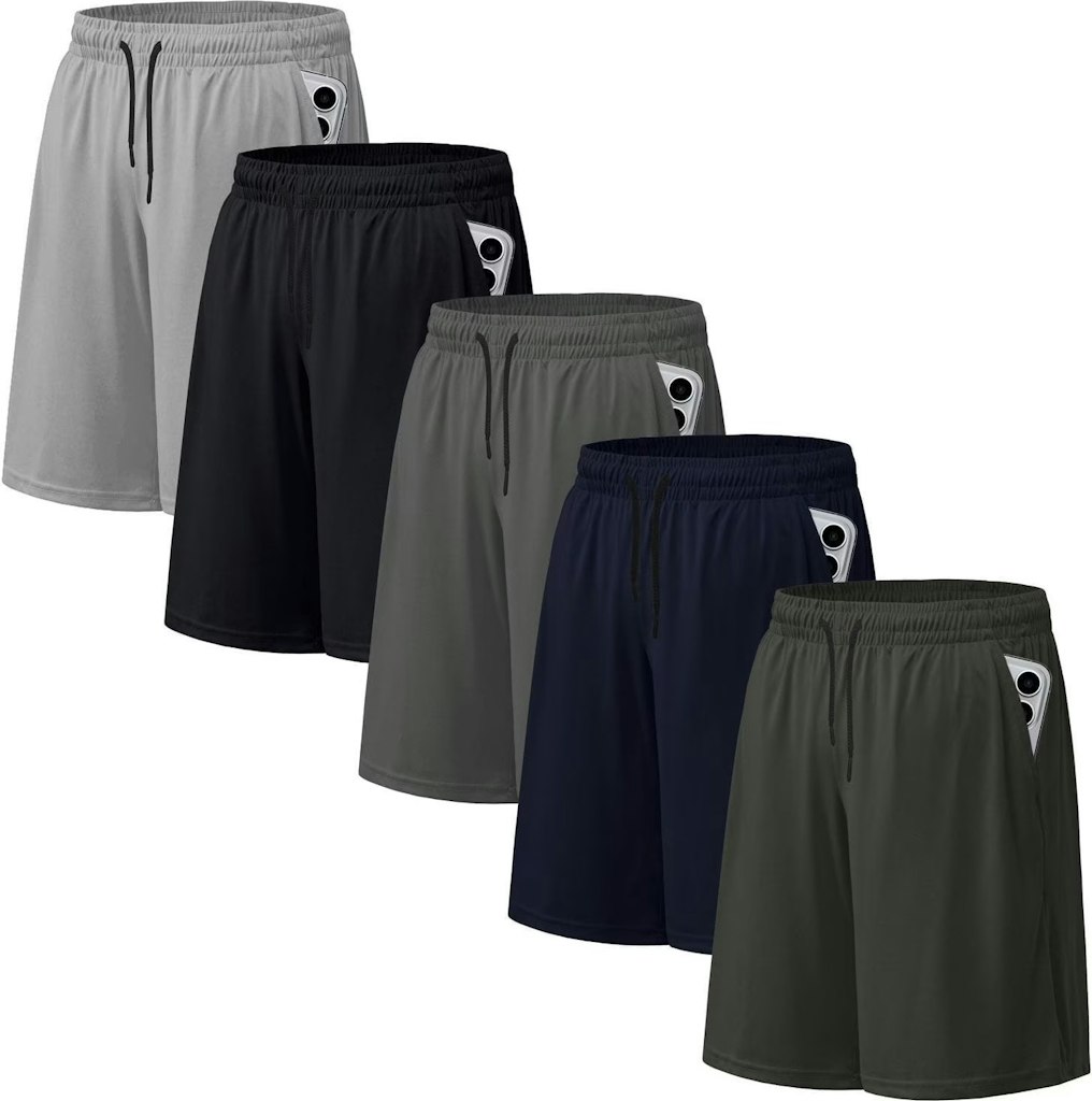 Men's Athletic Mesh Shorts w/ Pockets 5-Pack: $20