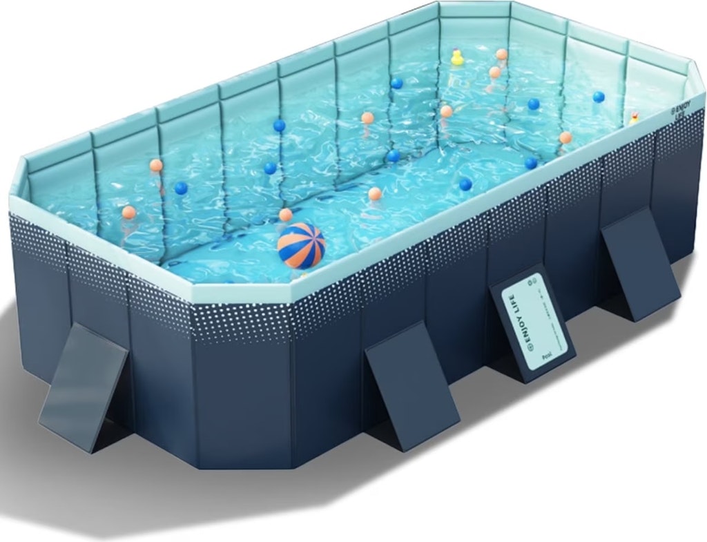 Hurber 113" x 66" Foldable Swimming Pool: $87