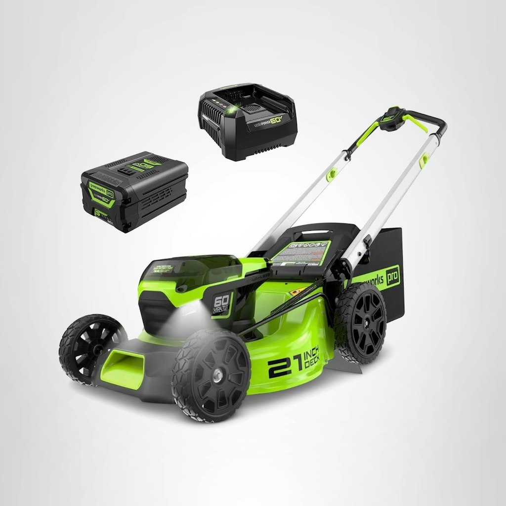 Greenworks 60V 21" Brushless Cordless Push Lawn Mower w/ 5.0Ah Battery: $330 w/ Prime
