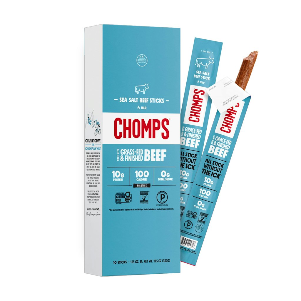 Chomps Sea Salt Grass-Fed Beef Jerky Sticks 10-Pack: $18 w/ Sub & Save