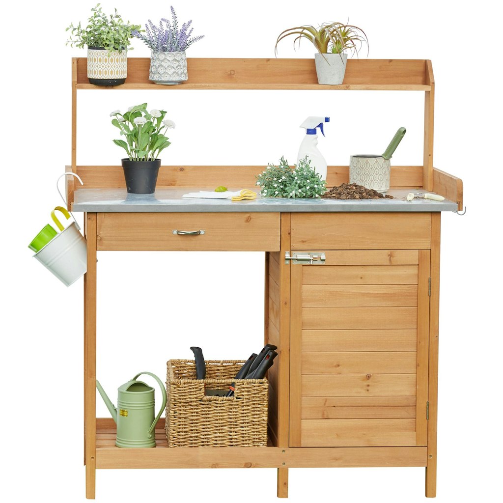 Yaheetech Outdoor Potting Bench Table w/ Cabinet, Drawer & Open Shelf: $98 Yaheetech Outdoor Potting Bench Table w/ Cabinet, Drawer & Open Shelf: $98