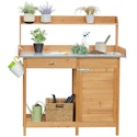 Yaheetech Outdoor Potting Bench Table w/ Cabinet, Drawer & Open Shelf for $98 + free shipping