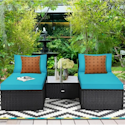 Costway 5-Piece Patio Rattan Wicker Furniture Set for $270 + free shipping