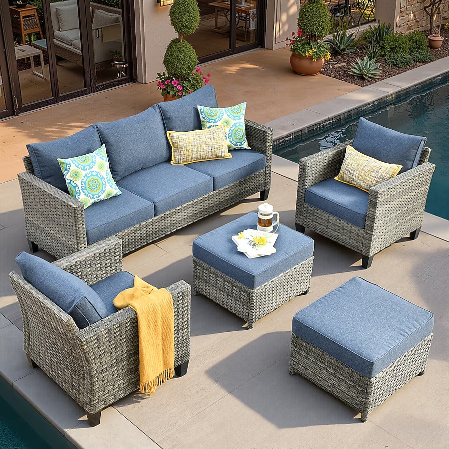 Ovios New Vultros 5-Piece Rattan Patio Conversation Set : $620 Ovios New Vultros 5-Piece Rattan Patio Conversation Set : $620