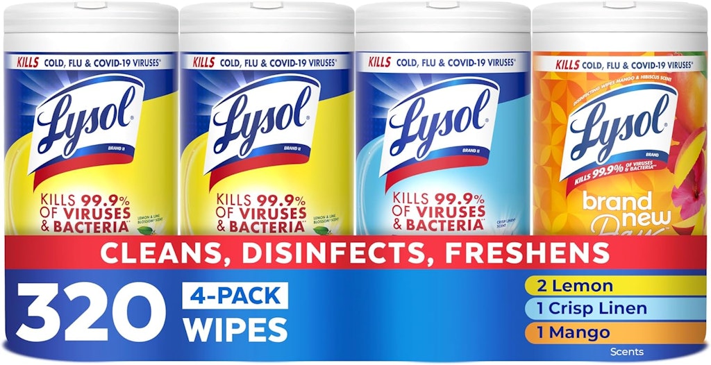 Lysol 80-Count Disinfecting Wipes 4-Pack: $12 w/ Prime Lysol 80-Count Disinfecting Wipes 4-Pack: $12 w/ Prime