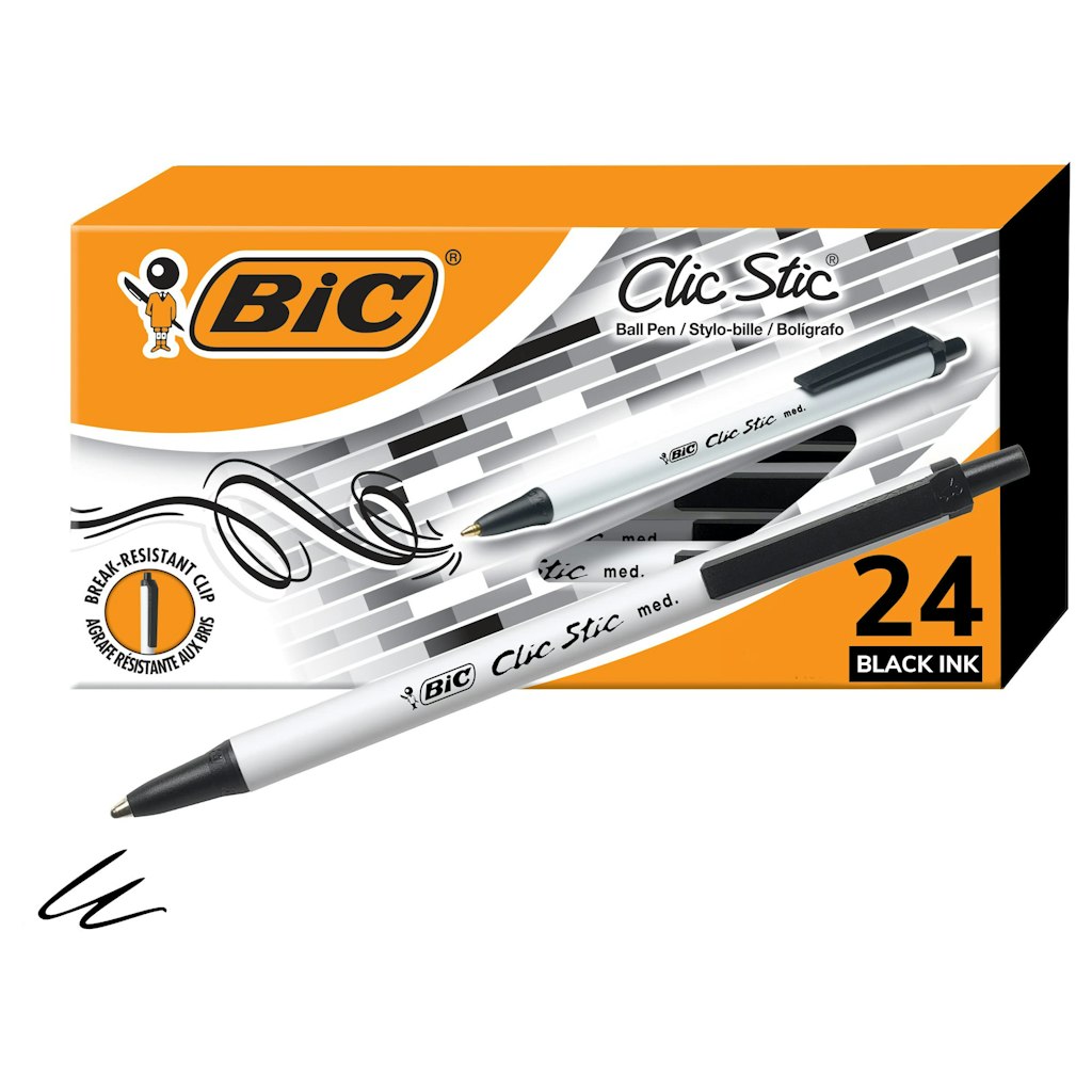 BIC Clic Stic Retractable Ballpoint Pens 24-Pack: $5.94 BIC Clic Stic Retractable Ballpoint Pens 24-Pack: $5.94