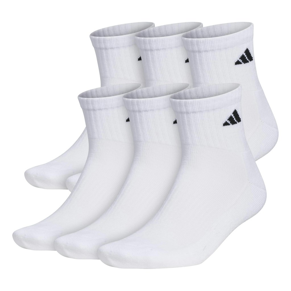 adidas Men's Athletic Cushioned Quarter Socks 6-Pack: $16 w/ Prime