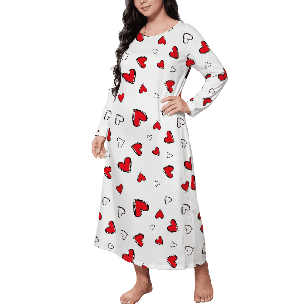 ValueVibe Women's Long Sleeve Crew Neck Nightgown: $17.29