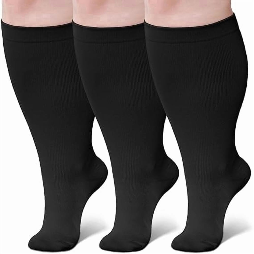 Uzmog Plus Size Compression Socks 3-Pack: $12.89