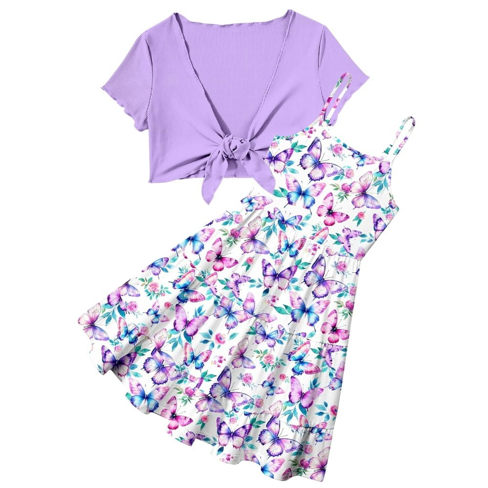 Girls' Sleeveless A-Line Dress and Cardigan 2-Piece Set: $13.99 Girls' Sleeveless A-Line Dress and Cardigan 2-Piece Set: $13.99