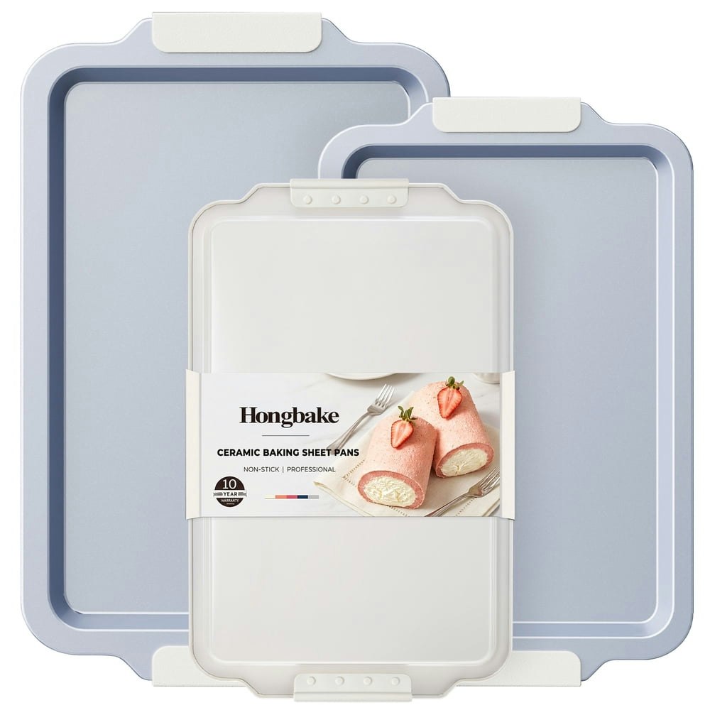 Hongbake Ceramic Non-Stick Cookie Sheet 3-Piece Set: $32.97