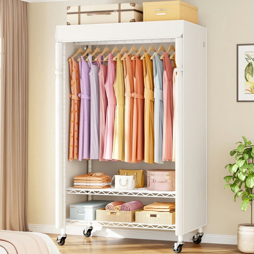 P6C Rolling Garment Rack with Cover: $96.69 P6C Rolling Garment Rack with Cover: $96.69