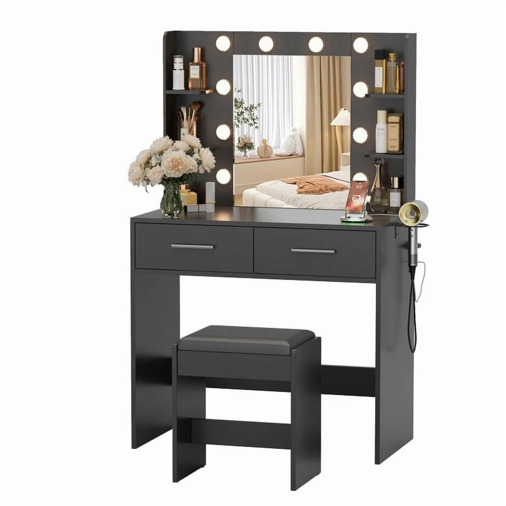 Furmax Makeup Vanity Desk and Chair Set with Mirror and Lights: $109.99 Furmax Makeup Vanity Desk and Chair Set with Mirror and Lights: $109.99