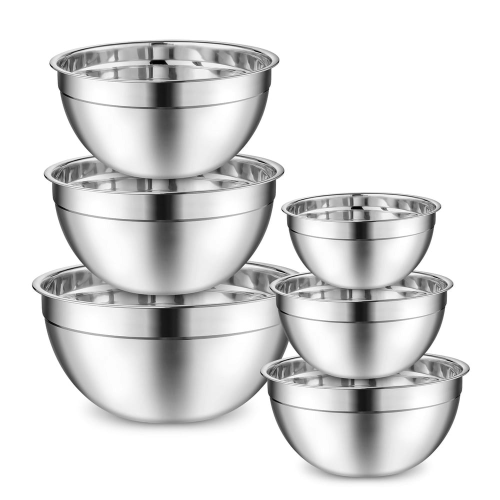 Vesteel 6-Piece Stainless Steel Mixing Bowl Set: $15.99