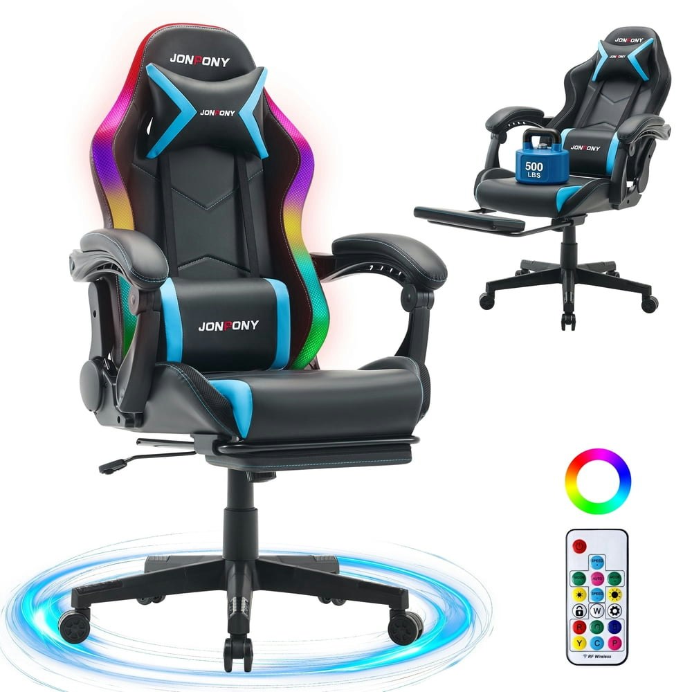 Jonpony RGB Gaming Chair with Footrest and Lumbar Support: $94.99 Jonpony RGB Gaming Chair with Footrest and Lumbar Support: $94.99