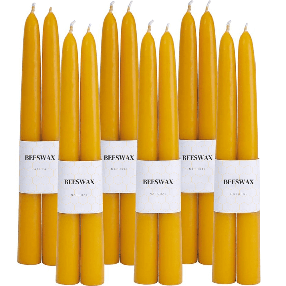 10-inch Beeswax Taper Candles 12-Pack: $23.99 10-inch Beeswax Taper Candles 12-Pack: $23.99