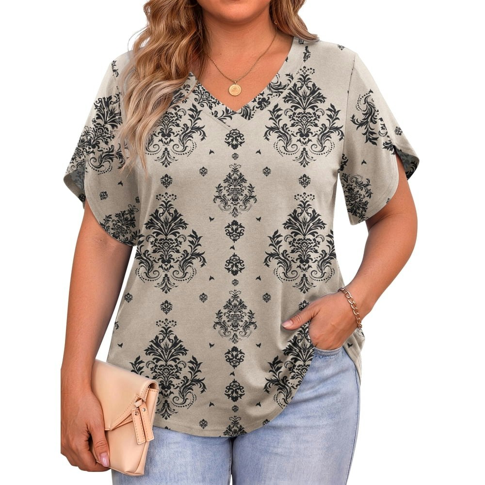 WellSize Women's V-Neck Floral Tunic Blouse: $11.79 WellSize Women's V-Neck Floral Tunic Blouse: $11.79