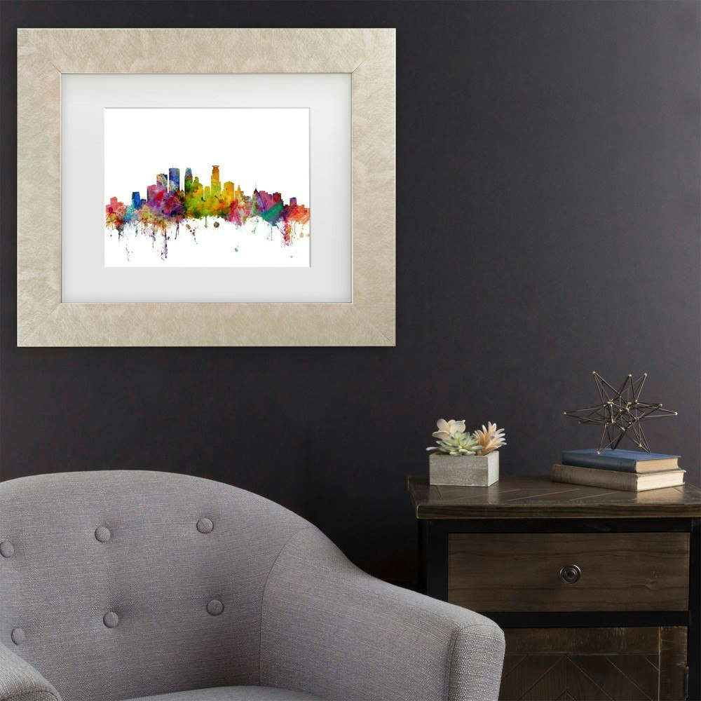 Trademark Fine Art 11"x14" Michael Tompsett Minneapolis Skyline Framed Art: $33.49
