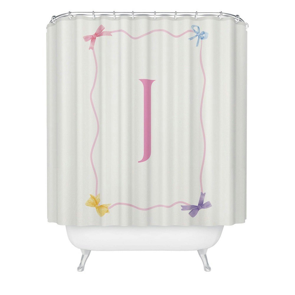 Deny Designs April Lane Simple Bow Monogram 'J' Shower Curtain: $69.99