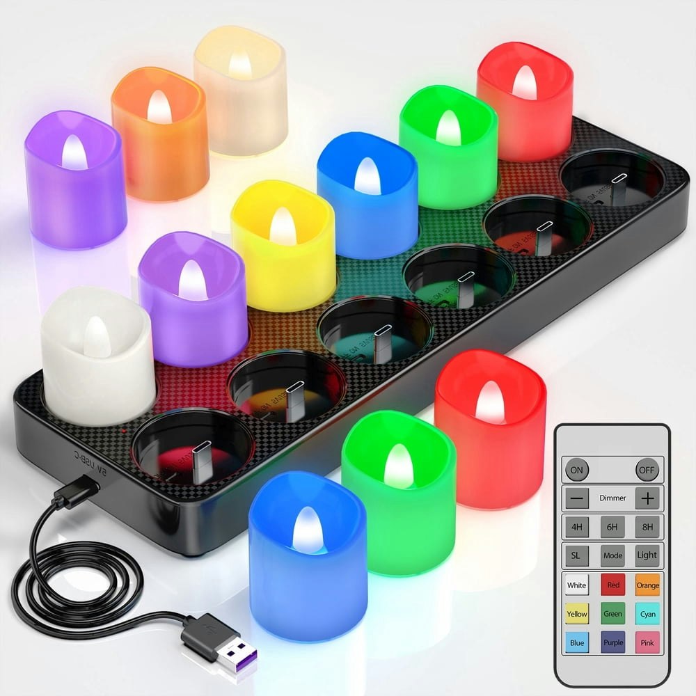 PChero 12-Pack Rechargeable LED Tea Lights with Remote: $29.99 PChero 12-Pack Rechargeable LED Tea Lights with Remote: $29.99