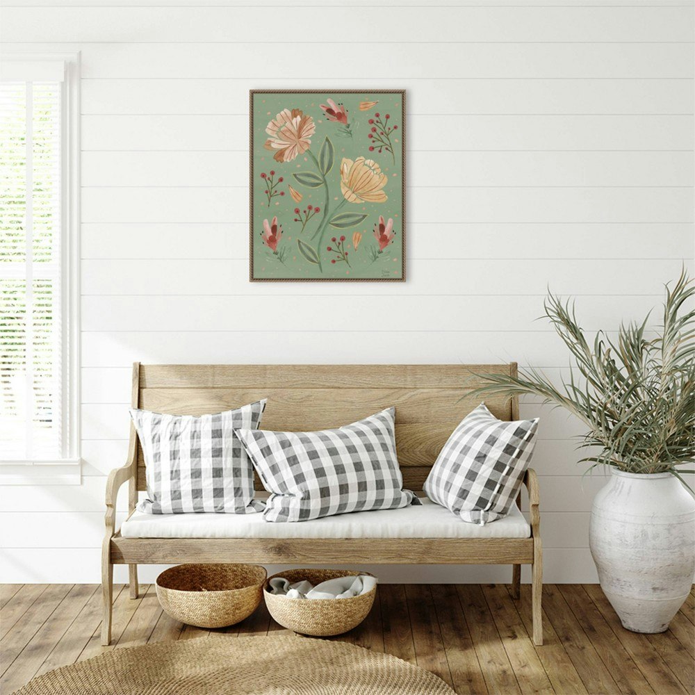 Amanti Art 23"x28" Floralscape V Green Framed Canvas Wall Art: $95.99 Amanti Art 23"x28" Floralscape V Green Framed Canvas Wall Art: $95.99