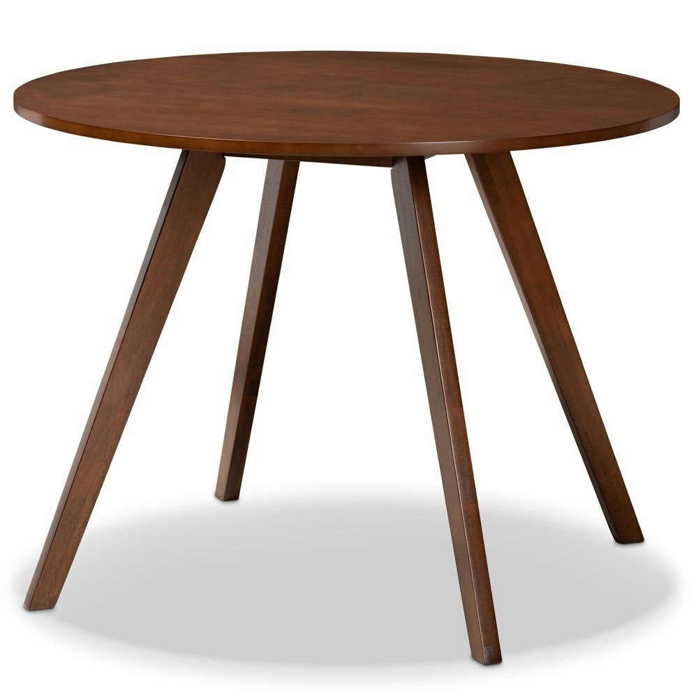 Baxton Studio Alana Round Walnut Wood Dining Table: $120.99