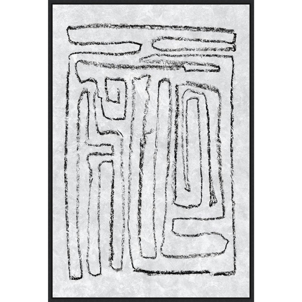 Amanti Art 23" x 33" Black and White Runes I Framed Canvas Wall Art: $114.99 Amanti Art 23" x 33" Black and White Runes I Framed Canvas Wall Art: $114.99