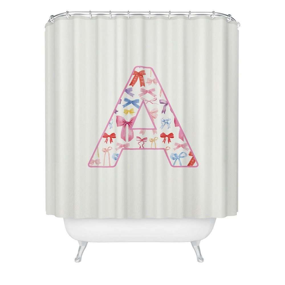 Deny Designs April Lane Fancy Bow Monogram A Shower Curtain: $69.99 Deny Designs April Lane Fancy Bow Monogram A Shower Curtain: $69.99