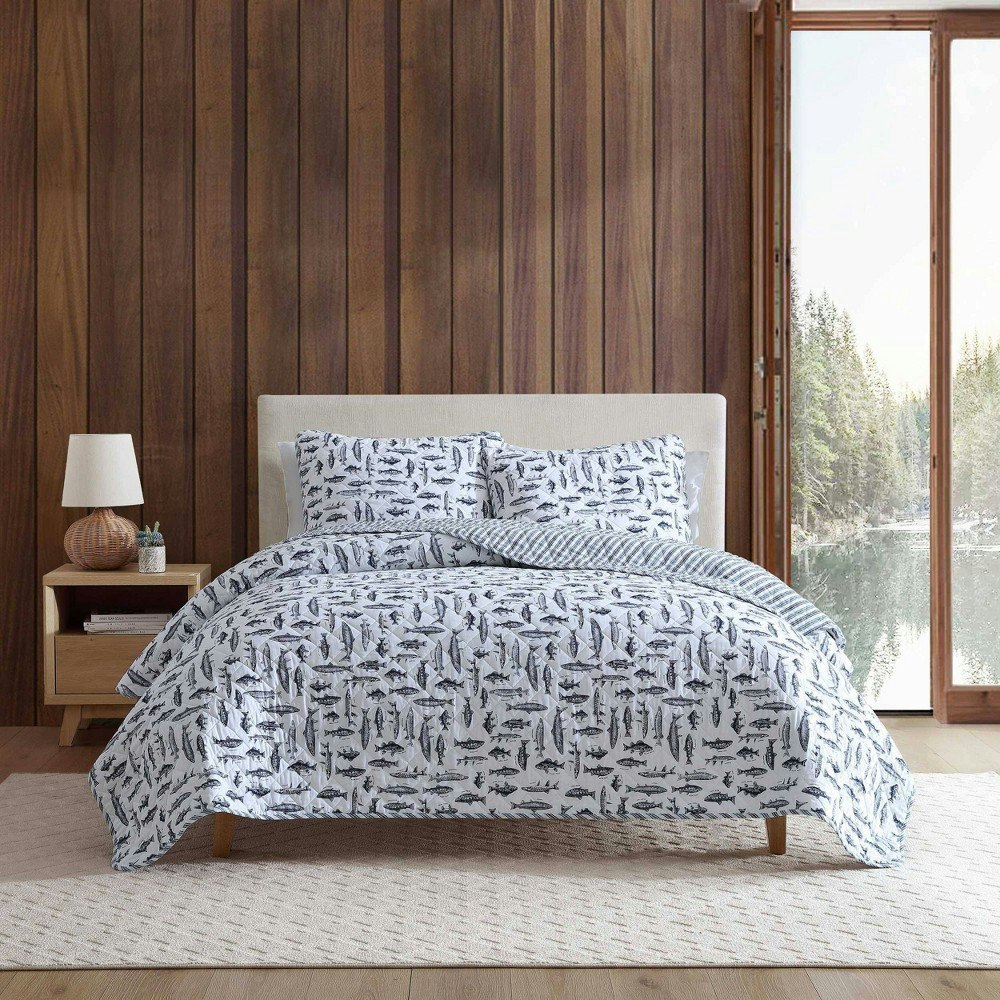 Eddie Bauer 3-Piece Full/Queen Wes Fish Quilt Bedding Set: $99.99