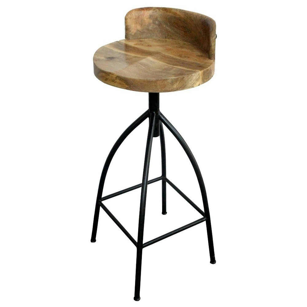 Urban Port 30-35-Inch Adjustable Industrial Swivel Stool with Backrest: $144.99