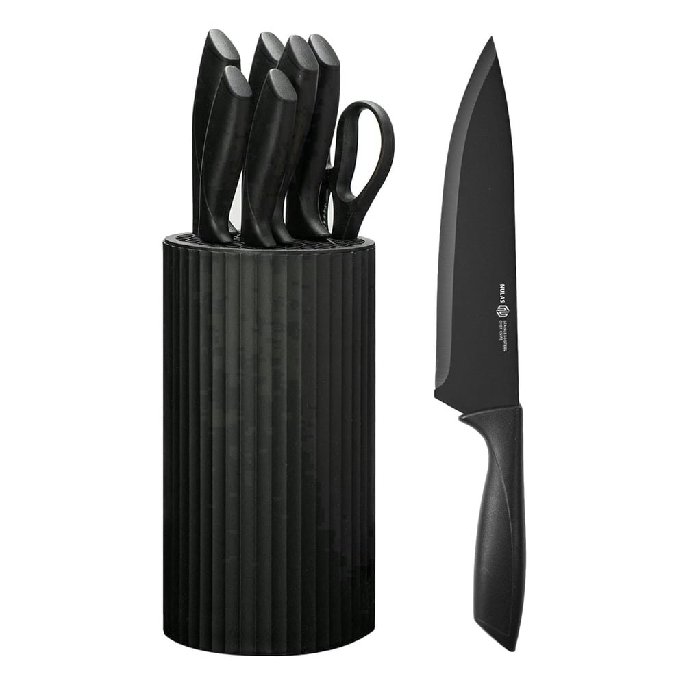 Nulas 8-Piece Kitchen Knife Set with Block: $17.99
