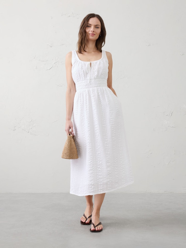 Smocked Waist Midi Dress: $70 Smocked Waist Midi Dress: $70