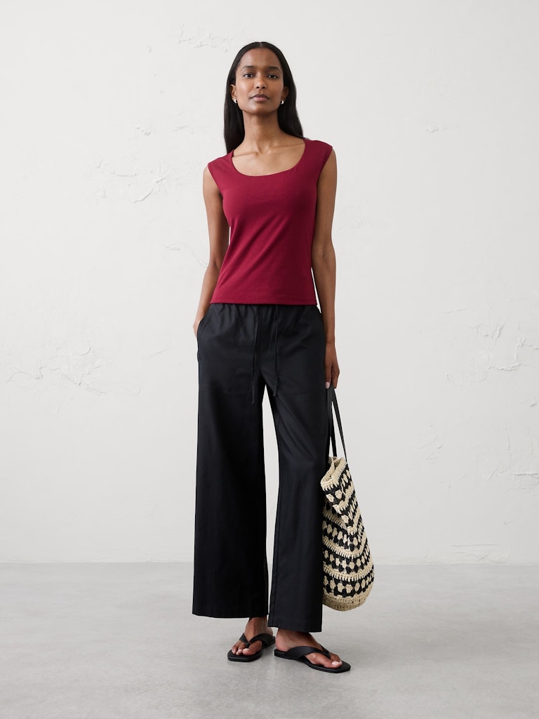 Soft Stretch Scoop-Neck Top: $12