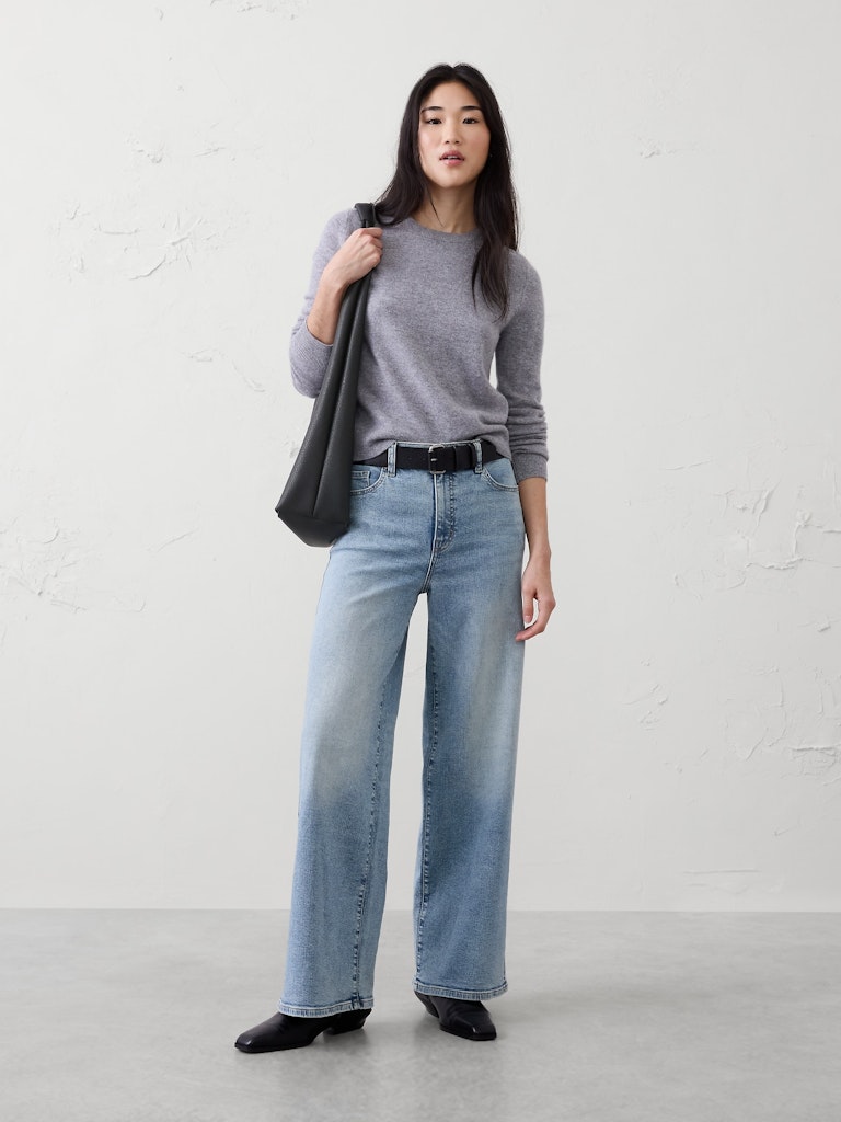 Wide-Leg High-Rise Jeans: $50 Wide-Leg High-Rise Jeans: $50