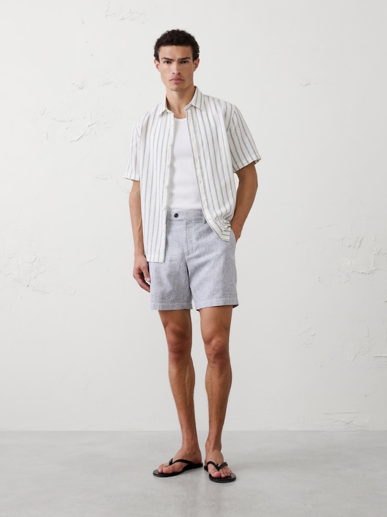 Slim-Fit 7-Inch Linen-Blend Shorts: $25 Slim-Fit 7-Inch Linen-Blend Shorts: $25