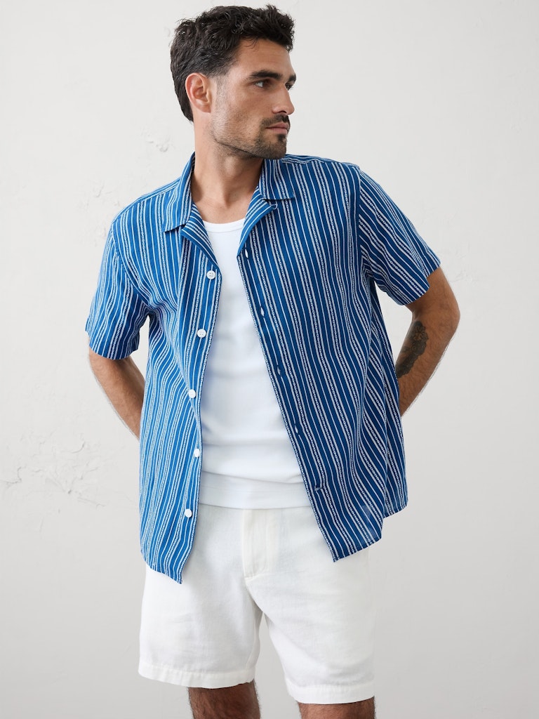 Standard-Fit Textured Resort Shirt: $40 Standard-Fit Textured Resort Shirt: $40