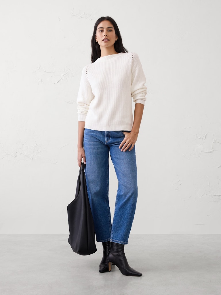 Pointelle Ribbed Pullover Sweater: $59.97 Pointelle Ribbed Pullover Sweater: $59.97