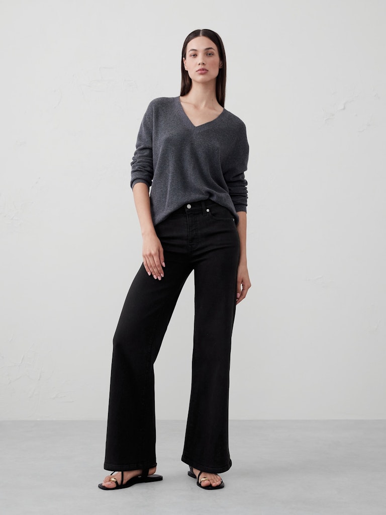Wide-Leg High-Rise Jeans: $50 Wide-Leg High-Rise Jeans: $50