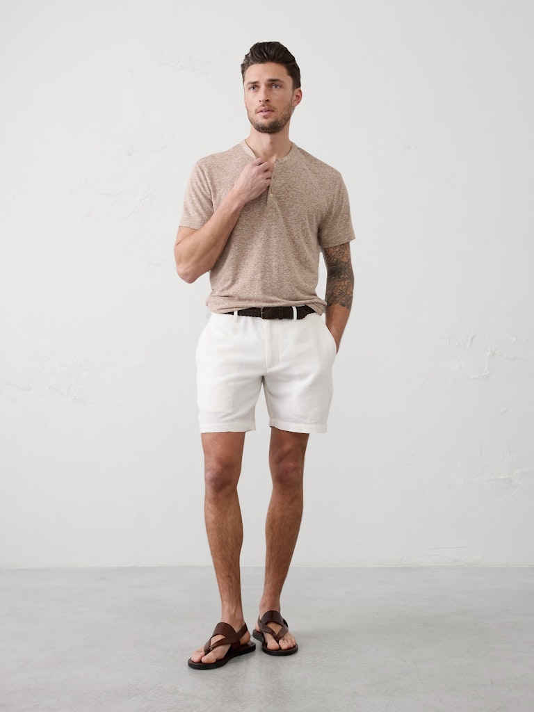 Standard-Fit Linen-Blend Henley: $30.97 Standard-Fit Linen-Blend Henley: $30.97