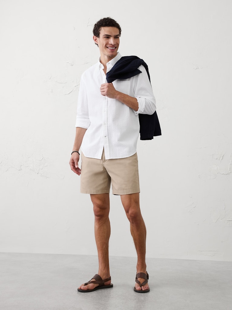 Standard-Fit Seersucker Shirt: $40 Standard-Fit Seersucker Shirt: $40