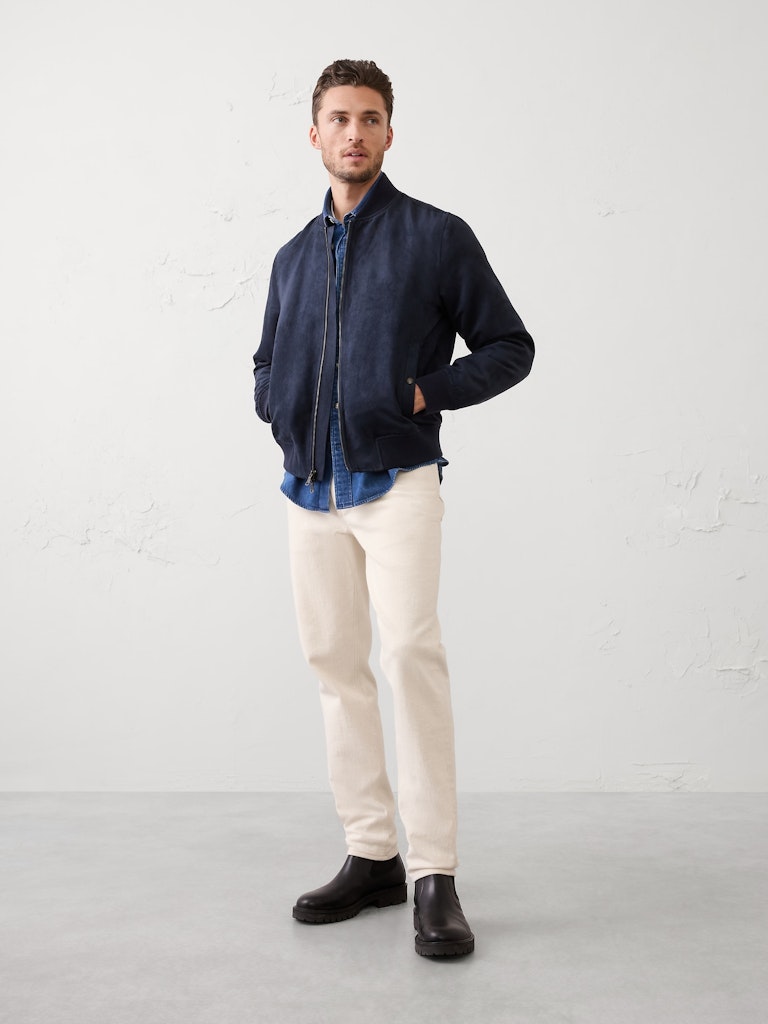 Vegan Suede Bomber Jacket: $85