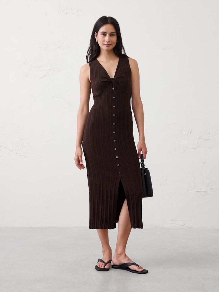 Button-Through Midi Dress: $75 Button-Through Midi Dress: $75