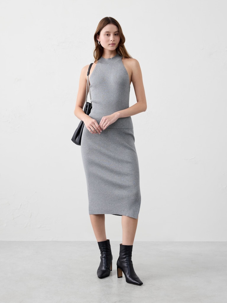 Lurex Halter Sweater Tank: $41.97