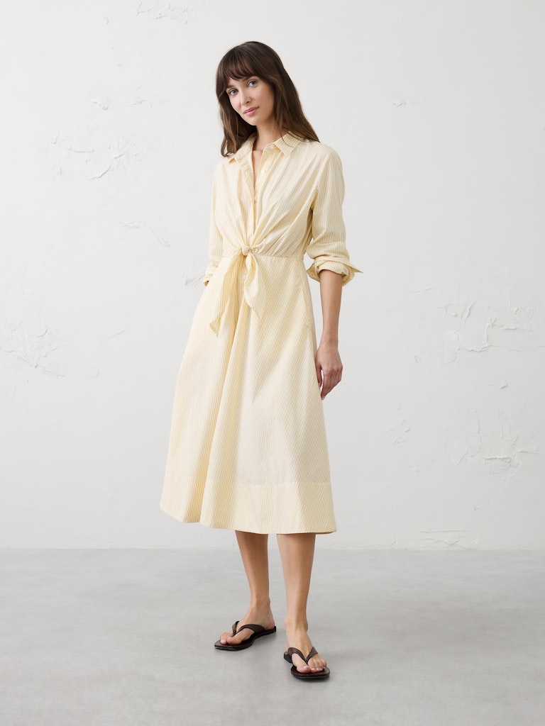 Poplin Wrap-Tie Midi Shirtdress: $75 Poplin Wrap-Tie Midi Shirtdress: $75