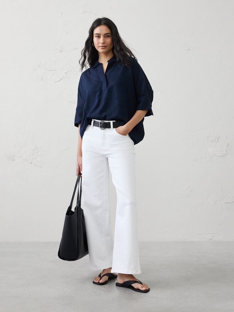 Linen-Blend Popover Shirt: $42.50 Linen-Blend Popover Shirt: $42.50