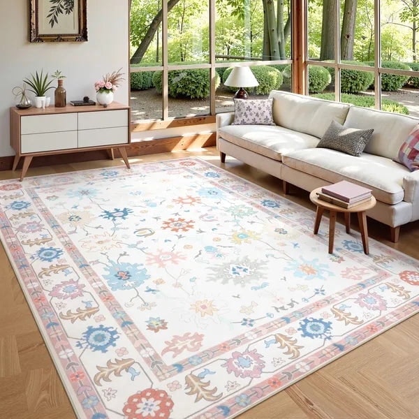 Lahome 5'x7' Modern Oushak Washable Area Rug: $35.99 Lahome 5'x7' Modern Oushak Washable Area Rug: $35.99