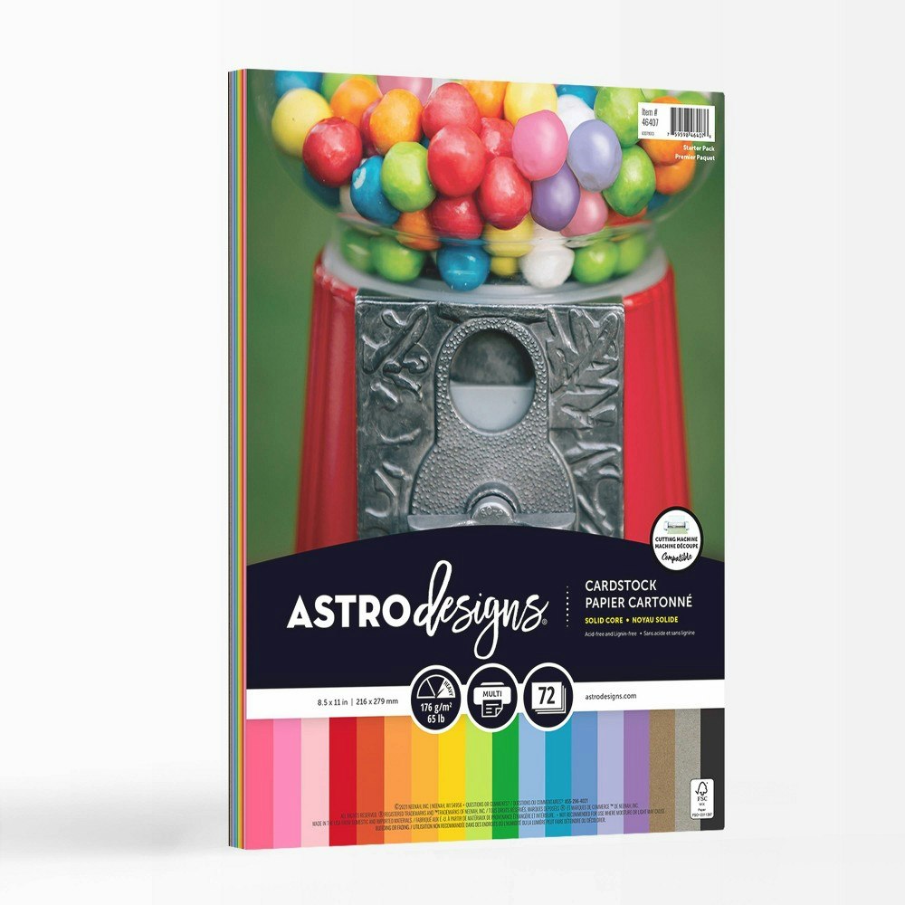 Astrodesigns 8.5"x11" 65lb Cardstock 72-Sheet 18-Color Pack: $8.49 Astrodesigns 8.5"x11" 65lb Cardstock 72-Sheet 18-Color Pack: $8.49
